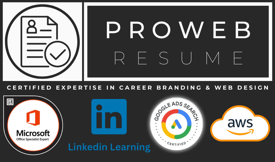 ProWeb Resume – Transforming Resumes into Professional Websites ProWeb Resume Logo – Custom Resume Websites for Job Seekers and Professionals